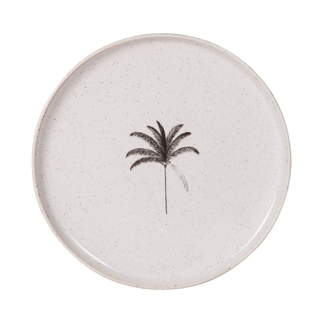 Assiette plate Palm 27 cm (lot de 6) Couleur blanc <span itemprop=