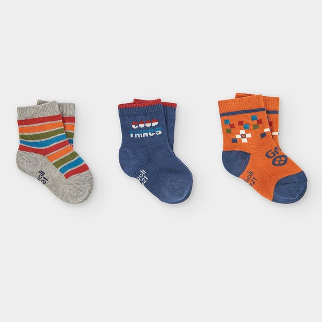 Lot chaussettes imprimé bleu <span itemprop=