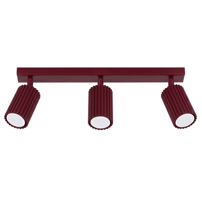 Plafonnier Aluminium Bourgogne GU10 3 Karbon Couleur bourgogne <span itemprop=