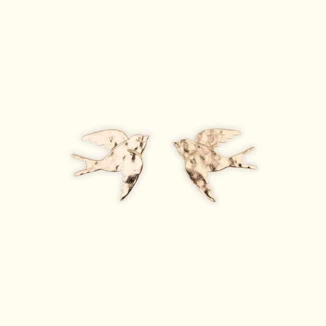 Boucles d'oreilles HIRONDELLE doré <span itemprop=