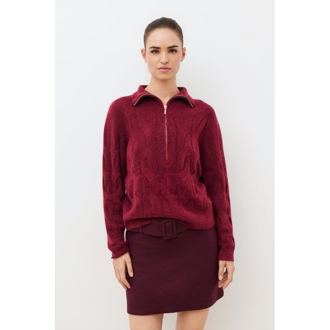 Pull droit col camionneur MTANNER bordeaux <span itemprop=