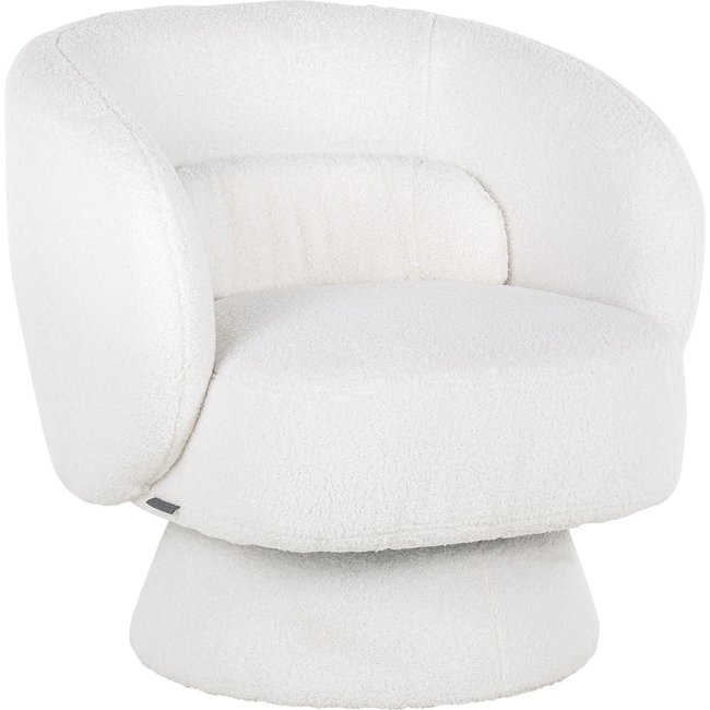 Fauteuil pivotant en polyester, Senna Couleur blanc neige <span itemprop=