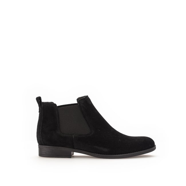 Bottines en cuir à talon décroché noir <span itemprop=