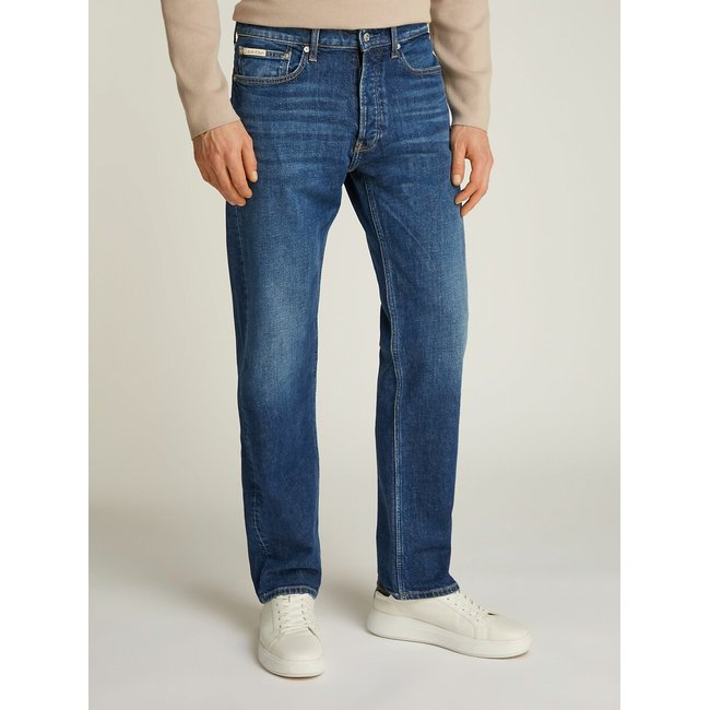 Jean droit bleu denim <span itemprop=