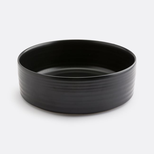 Sacha Reactive Enamel Stoneware Salad Bowl niebiesko-czarny LA REDOUTE INTERIEURS
