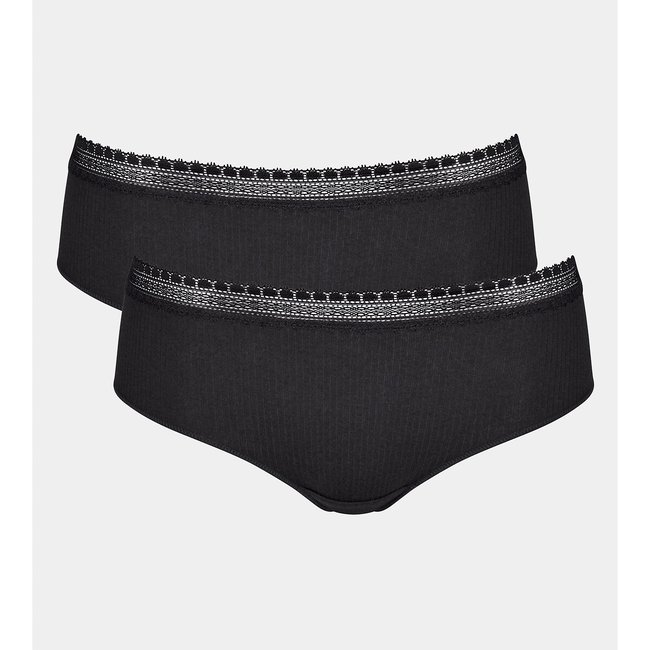 Lot de 2 shorties Go Ribbed noir <span itemprop=