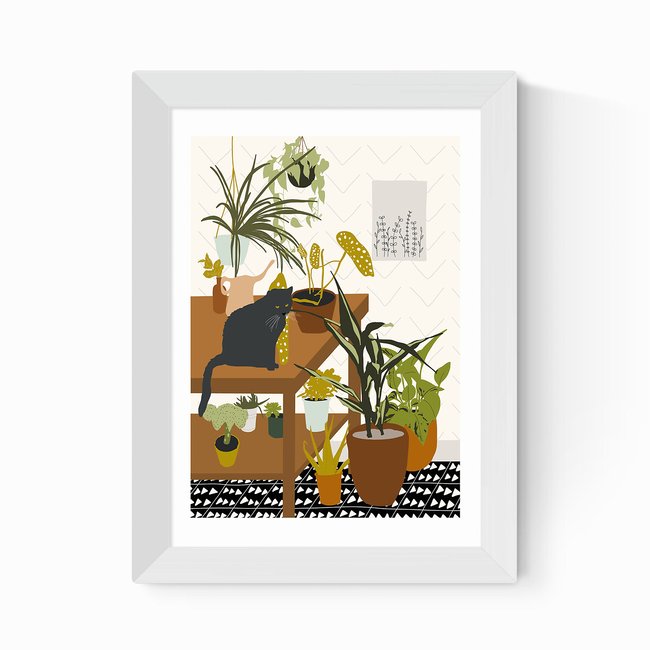 Cat House Plants Print - EAST END PRINTS