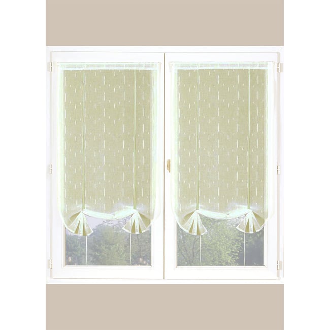 Paire de Stores Relevables en Etamine ivoire <span itemprop=