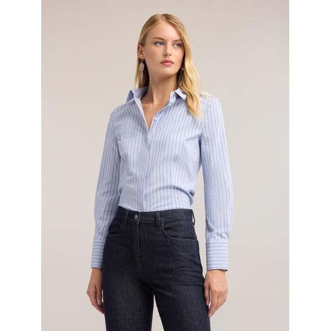 Chemise rayée light - blue <span itemprop=