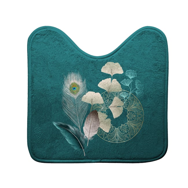 Tapis contour de WC Ginko blue bleu <span itemprop=