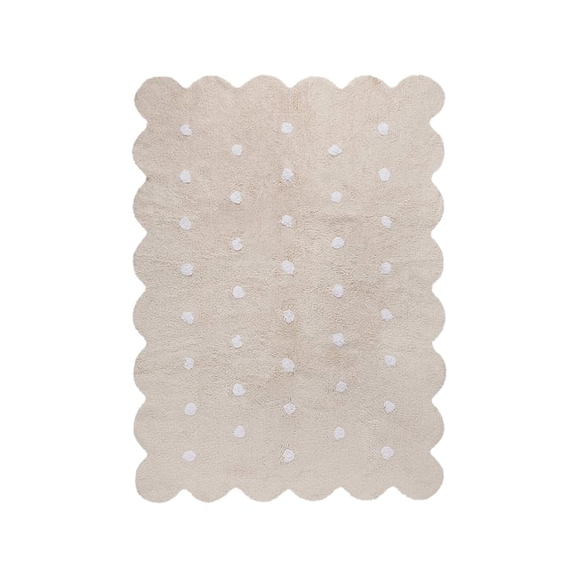 Tapis Rectangulaire en coton BISCUIT Couleur beige <span itemprop=