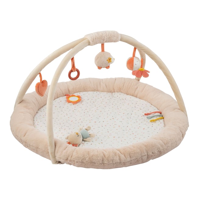 Tapis pouf avec arches Sable Beige Couleur beige <span itemprop=