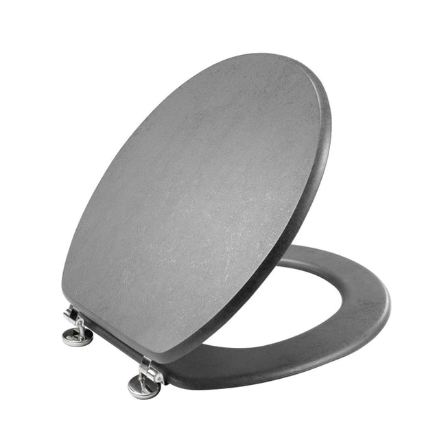 Abattant WC MDF charnières métal effet béton Alium Couleur v002229 <span itemprop=