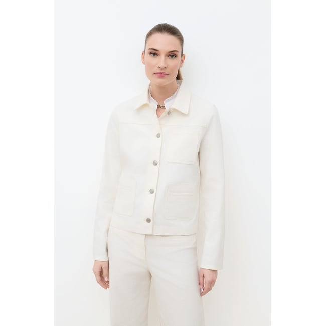 Blouson droit col chemise VMINATELLA ecru <span itemprop=