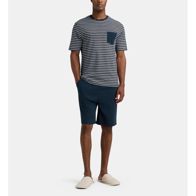 Pyjama court dagic en coton bio bleu marine <span itemprop=