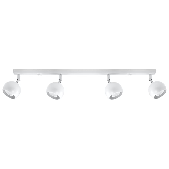 Plafonnier Acier Blanc GU10 4 Oculare Line Couleur blanc <span itemprop=