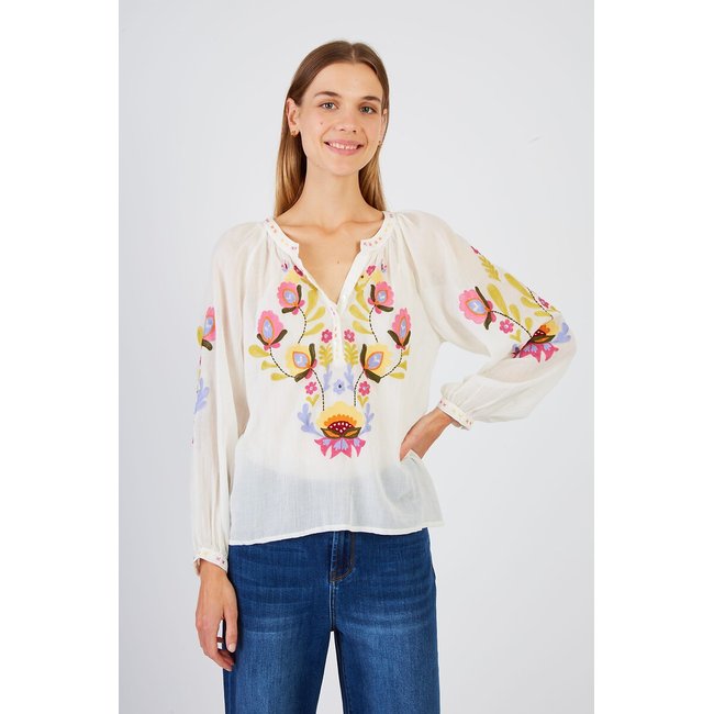 Blouse BARBARINE ecru <span itemprop=
