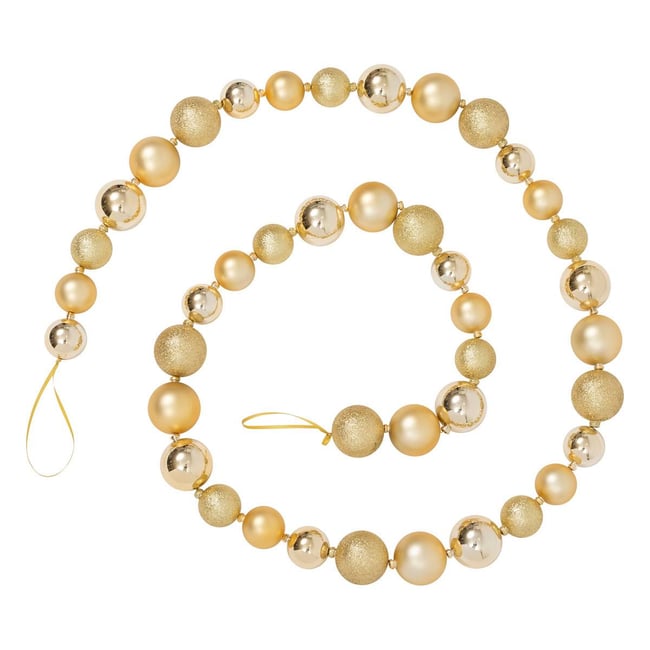 Guirlande boules de Noël 2m doré Couleur doré <span itemprop=