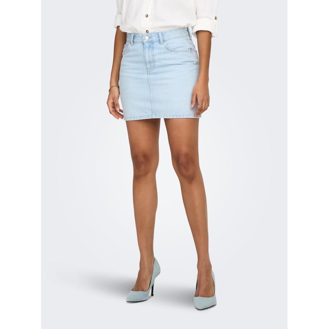 Jupe En Denim turquiose - light blue bleached denim <span itemprop=