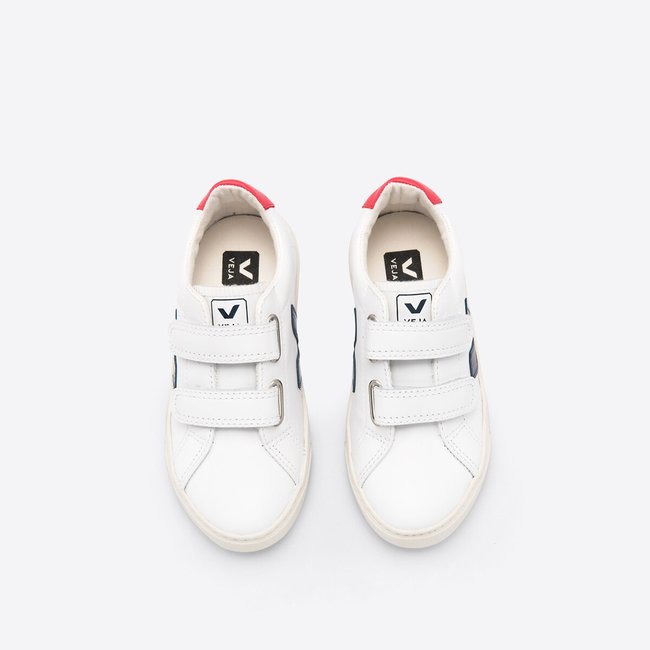 Baskets cuir a scratch esplar Veja blanc bleu La Redoute