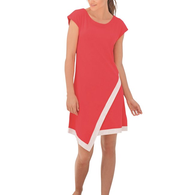 Robe SÉDUCTION plage Ischia rouge <span itemprop=