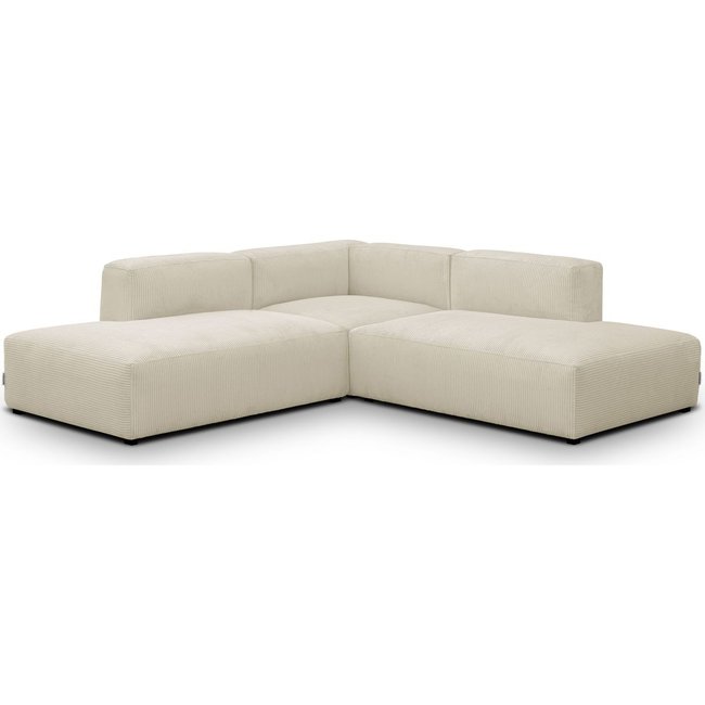Canapé d'angle modulable réversible 5 places en velours côtelé - MODULO - HOMIFAB