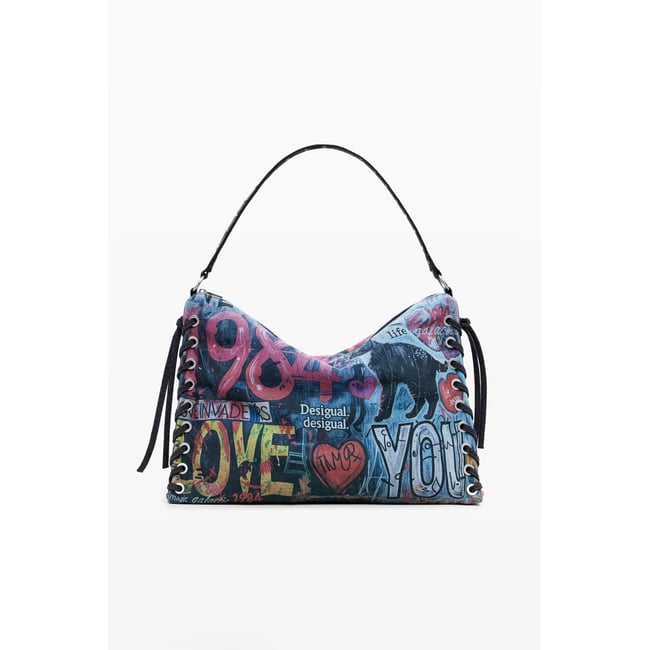 Grand sac graffiti multicolore <span itemprop=