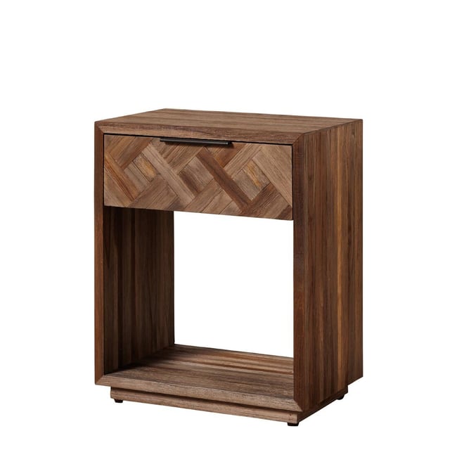 Table de chevet en teck LOKET Couleur bois fonce <span itemprop=