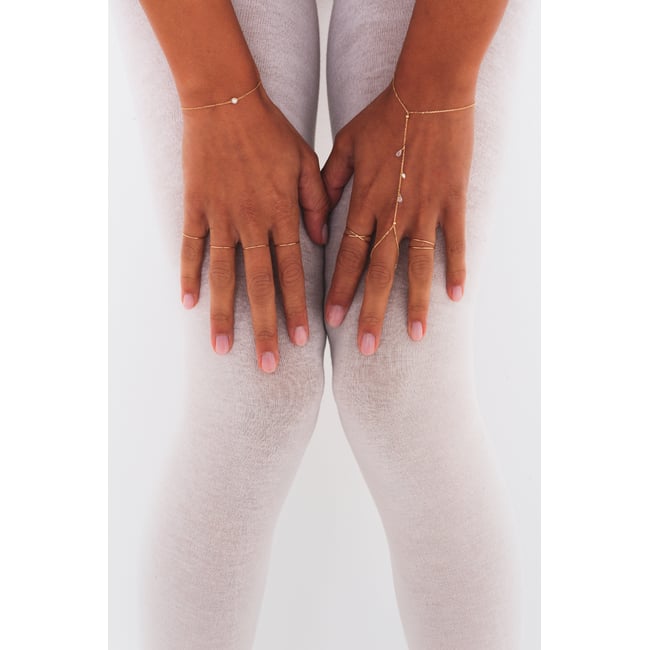 Bijou de main Luna - Or 750‰ - Diamant blanc & perle de culture diamant blanc <span itemprop=