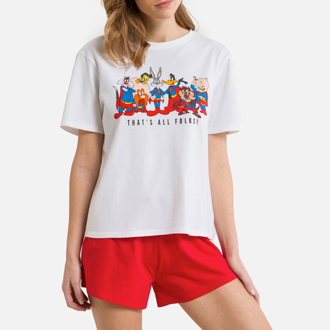 Pijama, Looney Tunes X Superman branco/vermelho <span itemprop=