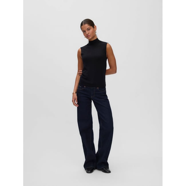 Jean À Coupe Large dark blue denim <span itemprop=