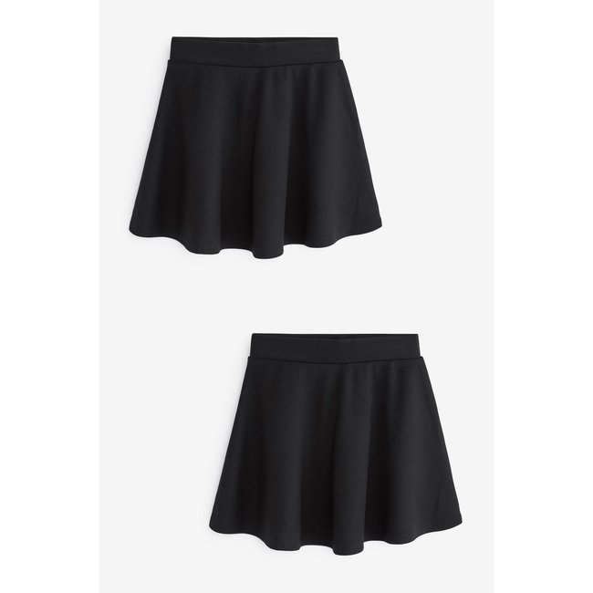 Jupes patineuses en jersey, lot de 2 noir <span itemprop=