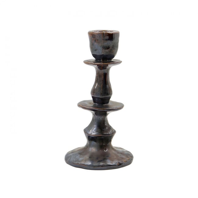 Bougeoir Lucca h 17 cm Couleur noir <span itemprop=