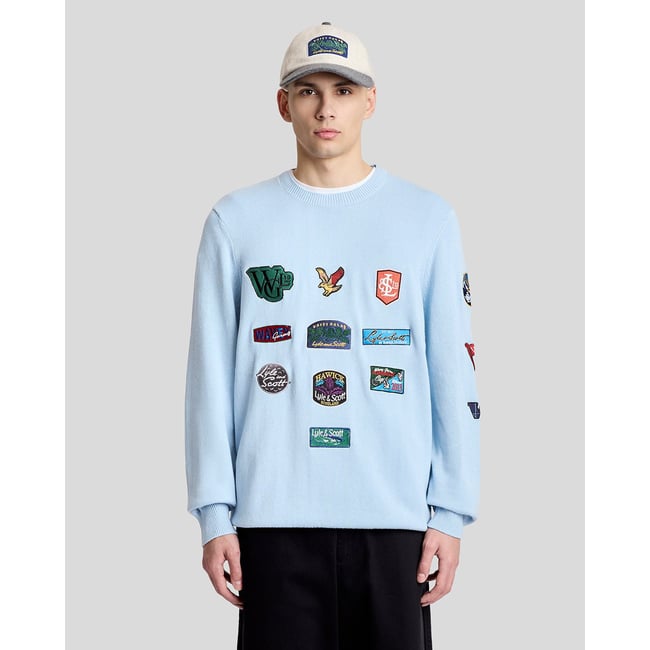 Pull Wavey Garms patch bleu domicile <span itemprop=
