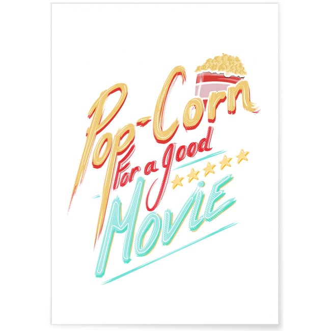 Affiche Pop Corn Couleur blanc <span itemprop=