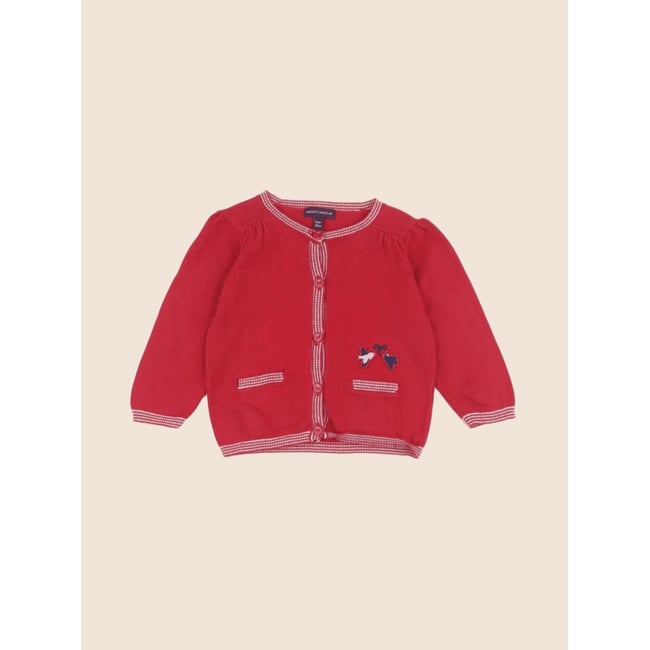 Gilet - Très bon état rouge <span itemprop=