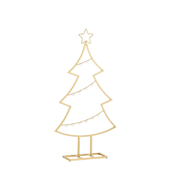 Sapin de Noël décoratif pour ornements H79 cm HOLLIX Couleur or <span itemprop=