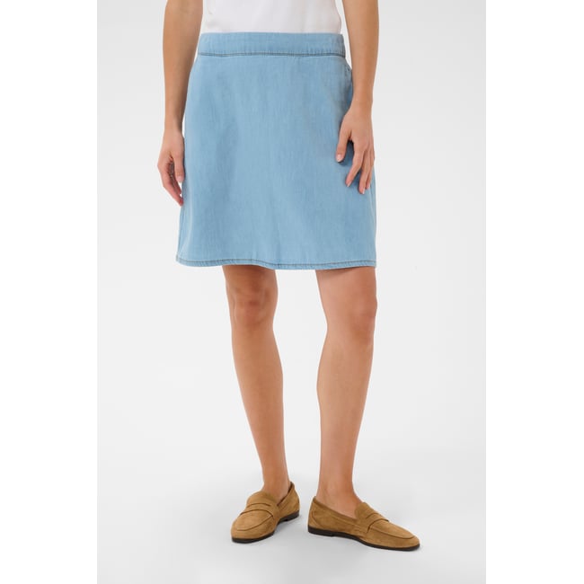 Jupe - tissage léger bleu light blue wash <span itemprop=