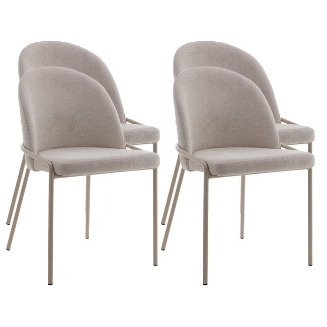 Lot de 4 chaises en tissu, IMELDA Couleur beige <span itemprop=