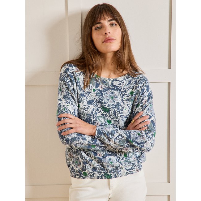 Pull coton imprimé Mélina imp melina <span itemprop=