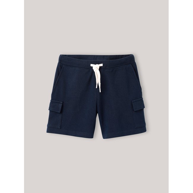 Short en maille piquée en coton biologique marine <span itemprop=