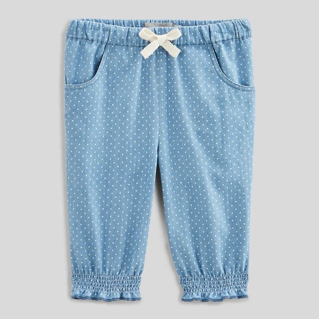 Pantalon imprimé en chambray celeste <span itemprop=