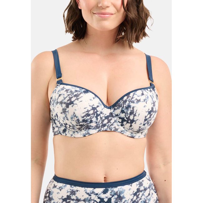 Haut de maillot de bain ALL IN THE DETAILS tie & dye bleu <span itemprop=