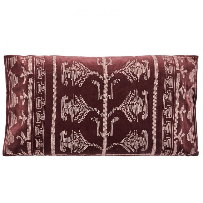 Coussin en coton 80x40 cm Harlov marron <span itemprop=