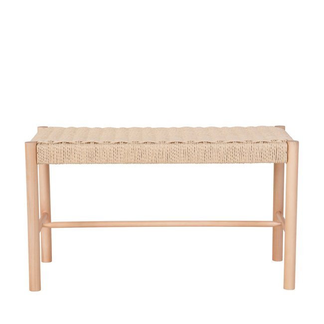 Banc en bois et corde tressée L80cm - ABANO Couleur naturel <span itemprop=