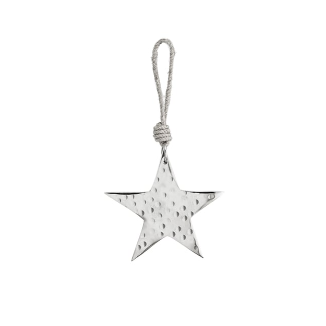 Suspension de noël décorative étoile en fer H10 Couleur argenté <span itemprop=
