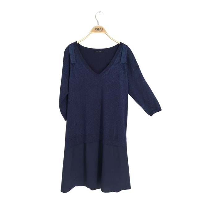 Petite Robe Bleu Marine Asos - Taille 12, Style Bodycon Avec Volant Latéral, Portée Une Fois