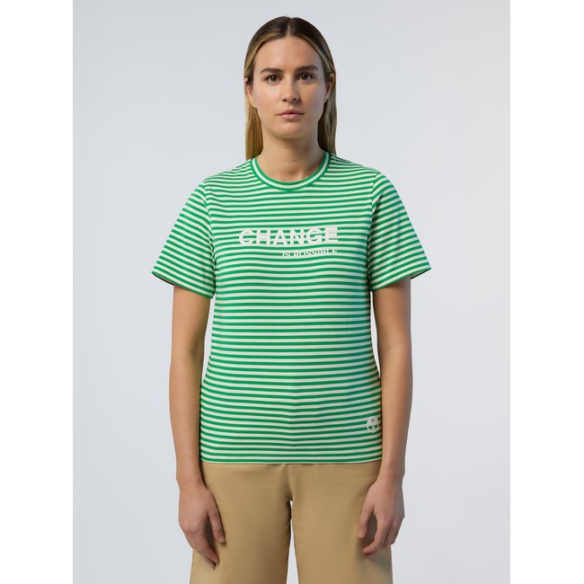 T-shirt rayé en modal, orné d’un slogan - NORTH SAILS