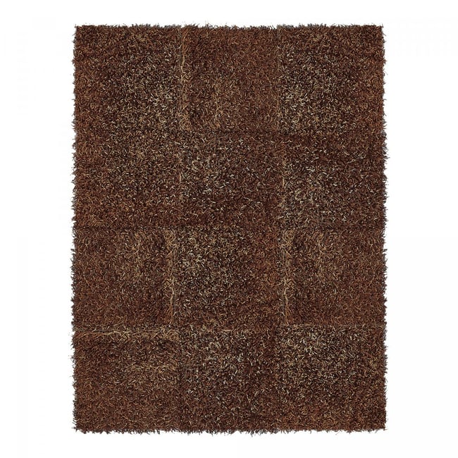 Tapis shaggy tufté motif uni SHAGGY N Couleur marron <span itemprop=