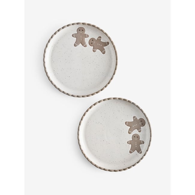 Assiette à dessert pain d'épices, lot de 2 Couleur naturel <span itemprop=